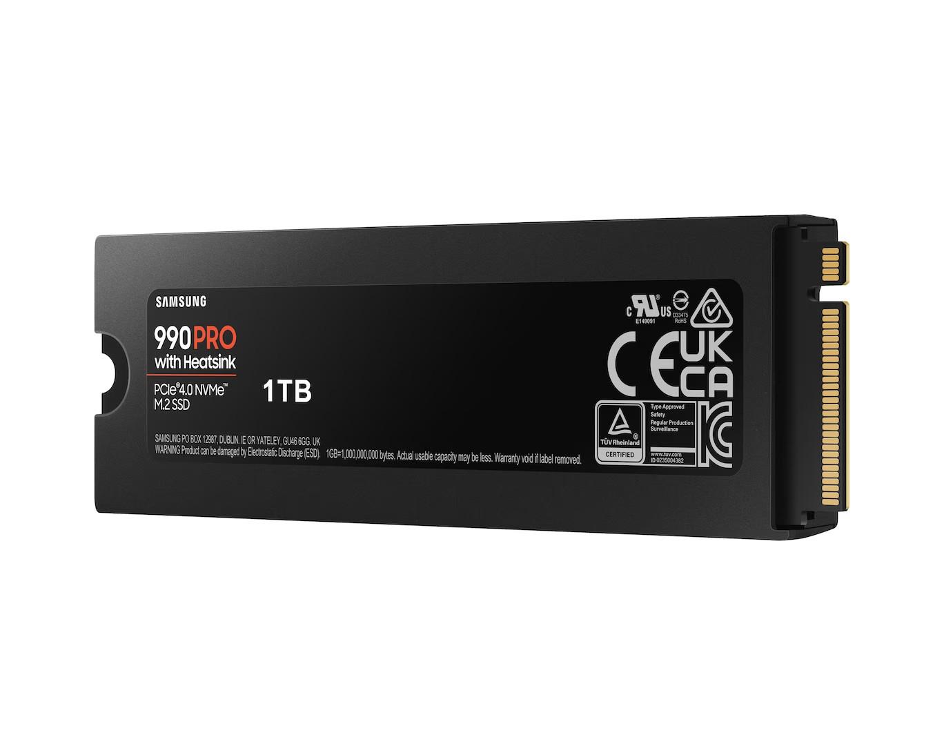  Samsung 990 PRO 1TB Gen4 PCIe SSD固態硬碟 含散熱(MZ-V9P1T0CW/5年保/7450MB/s)| 超高速 M.2 固態硬碟 | 遊戲與創作者專用