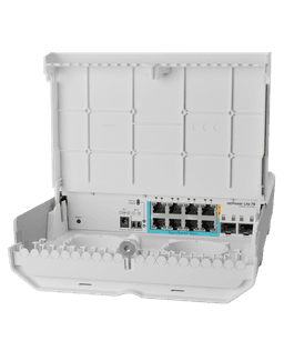 MikroTik CSS610-1Gi-7R-2S+OUT netPower Lite 7R 7埠反向PoE + 2埠10G SFP+ 戶外交換器