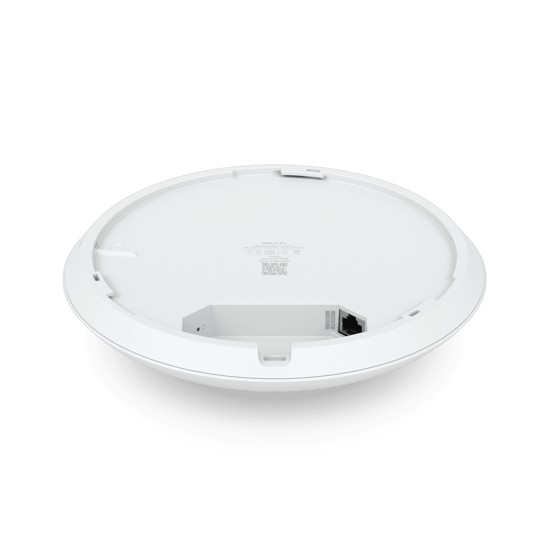 Ubiquiti UniFi U7 Pro WiFi 7 AP 背面 - PoE 供電, 壁掛安裝
