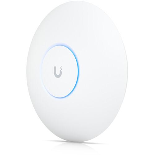 Ubiquiti UniFi U7 Pro WiFi 7 AP 45 度角 - 白色圓形設計, WiFi 7 三頻