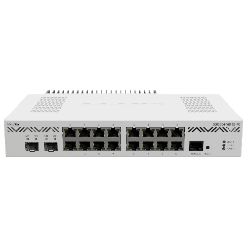 MikroTik CCR2004-16G-2S+PC 高效能企業級路由器 | 16埠Gigabit + 2埠10G SFP+ | ARM64處理器 | 雙電源 | 專業ISP與企業核心交換機