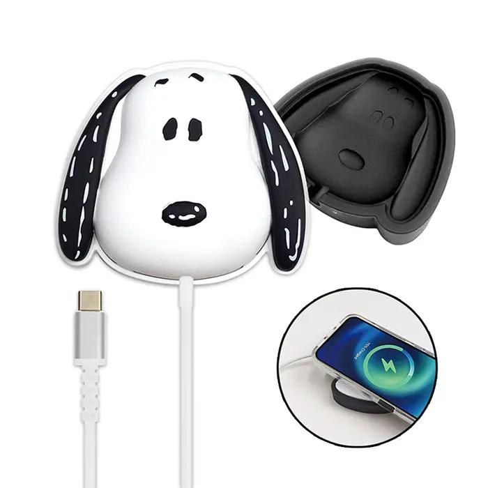 【Snoopy】史努比 造型磁吸無線充電盤 15W(附底座)