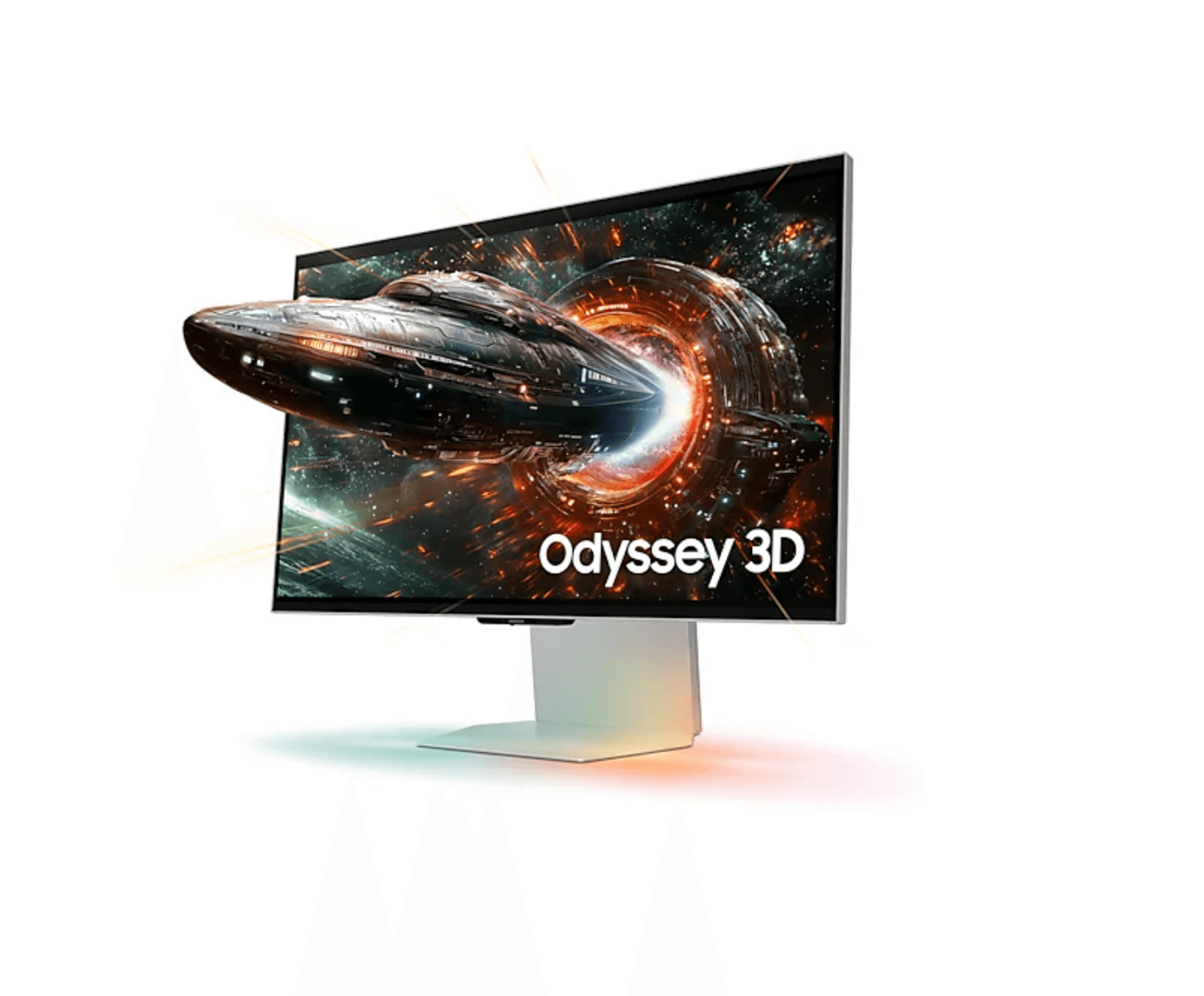 Samsung Odyssey G90XF 側面視圖 - 人體工學支架, 纖薄輪廓, 可調高度與傾斜