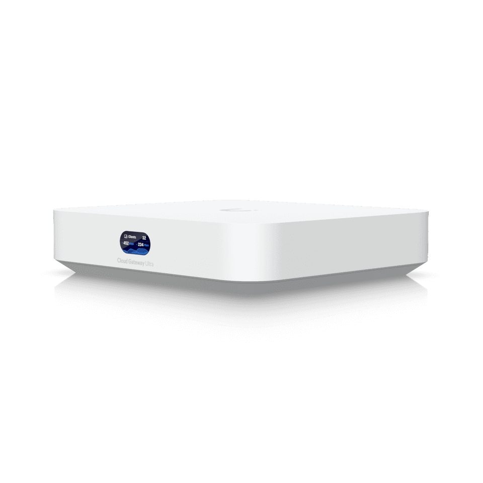  UniFi Cloud Gateway Ultra (UCG-Ultra) 側面45度角圖
