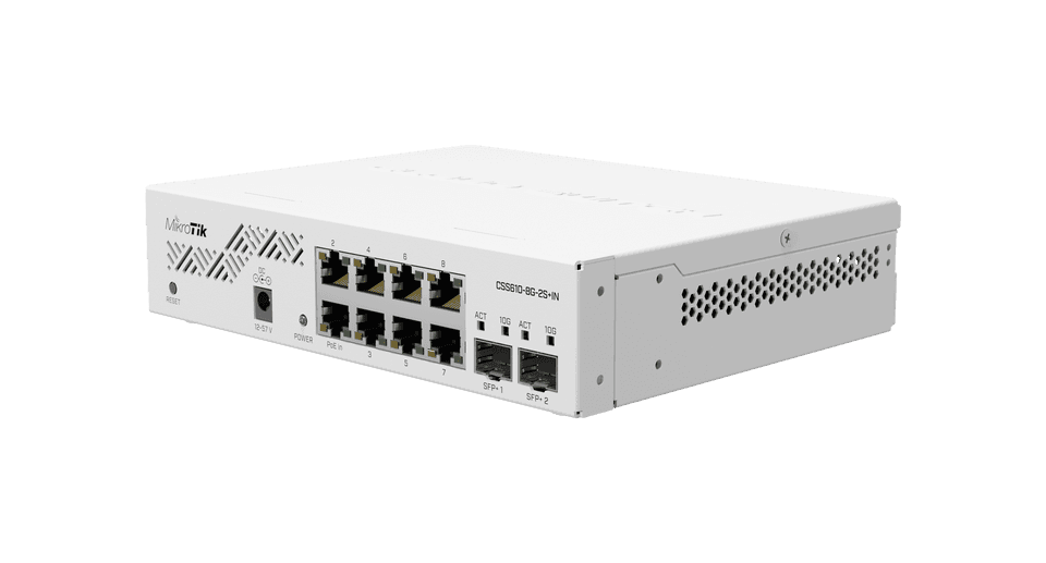MikroTik CSS610-8G-2S+IN 8埠Gigabit 2埠10G SFP+桌面智慧型管理型交換器