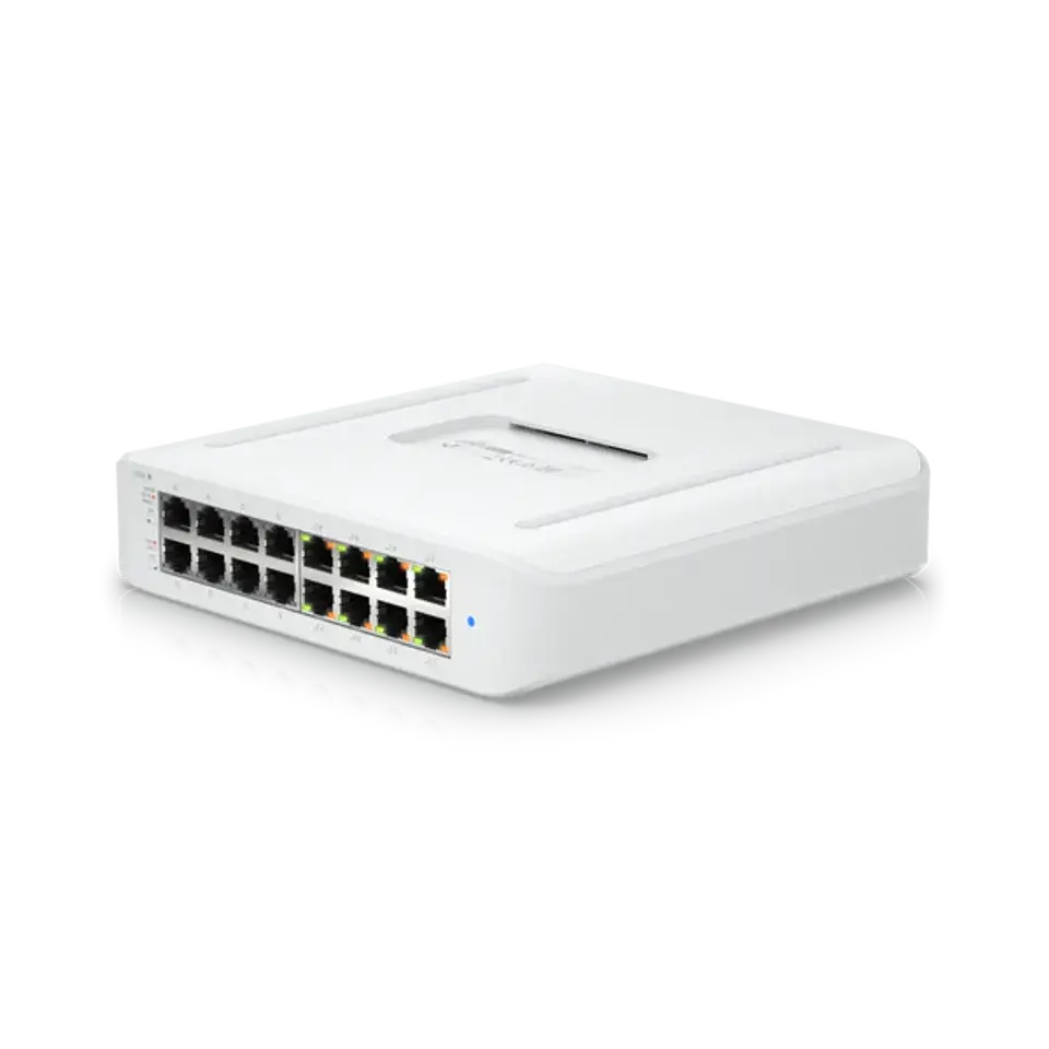 UniFi Switch Lite 16 PoE 交換器 | 16埠 Gigabit PoE 網管型交換機 | Ubiquiti 靜音輕巧交換器