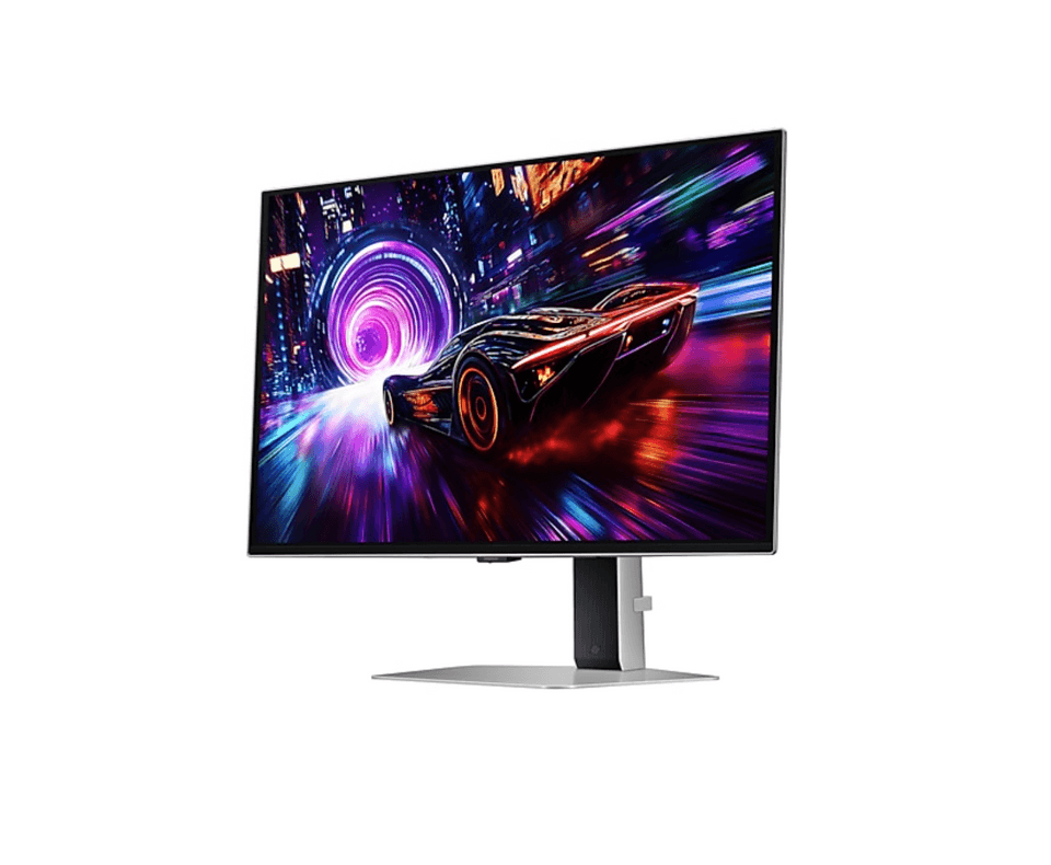 Samsung Odyssey OLED G8 右 45 度正面圖 - OLED 曲面螢幕，極窄邊框設計，支援 175Hz 與 0.03ms 反應時間