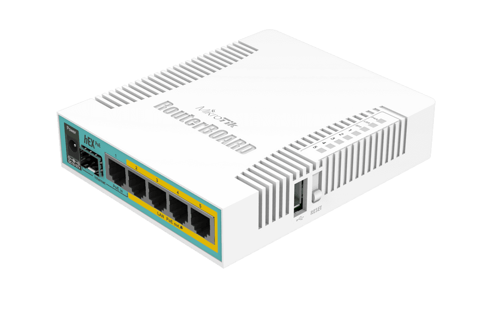 MikroTik hEX PoE RB960PGS 有線Gigabit路由器 5埠 PoE供電 網路交換器 高效能RouterOS 防火牆 VPN 支援
