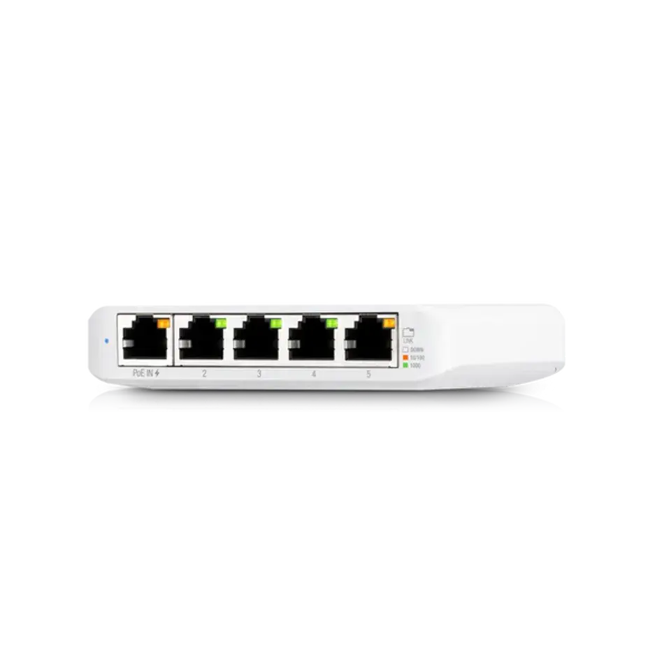 Ubiquiti UniFi Switch Flex Mini 網管型千兆交換器 5埠輕巧PoE供電 高效散熱 適用家用與商業網路