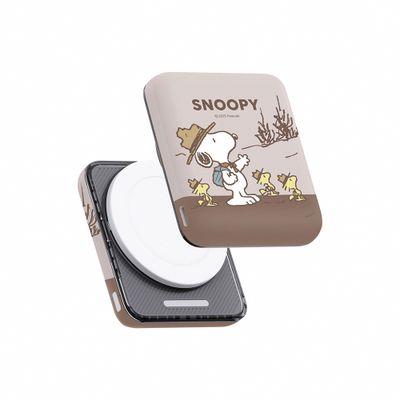 【Snoopy】史努比 晶磁系列 迷你磁吸無線充行動電源 5000mAh