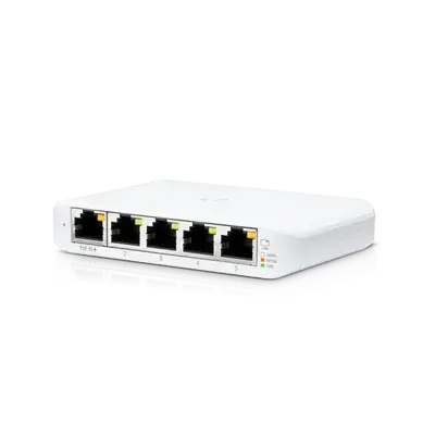 Ubiquiti UniFi Switch Flex Mini 網管型千兆交換器 5埠輕巧PoE供電 高效散熱 適用家用與商業網路